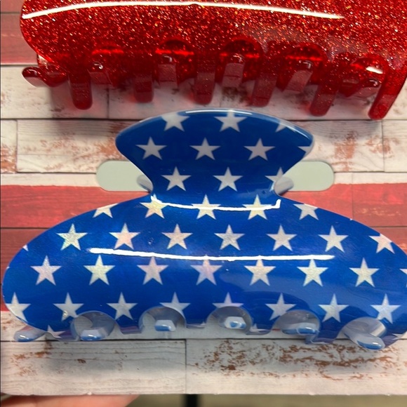 ♥️🤍💙 Nicole Miller Patriotic Hair Clips Set 🇺🇸 - Picture 5 of 5